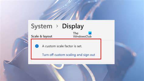 Fixing Custom Scale Factor Errors in Windows 11/10
