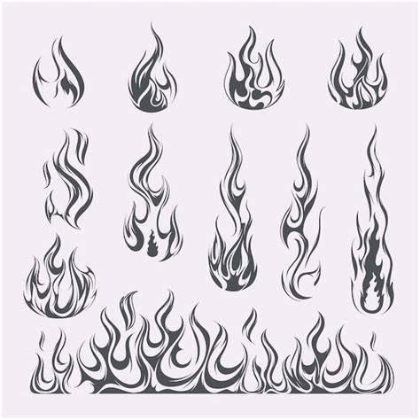 Flame Tattoo Template