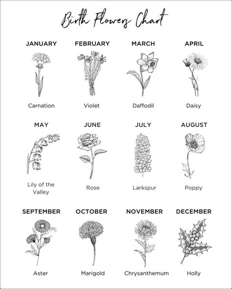 Flower Months Chart