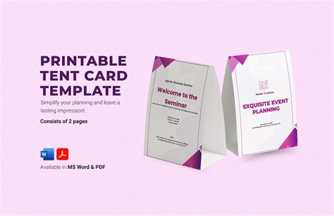 Folding Table Tent Template Word One Per Page