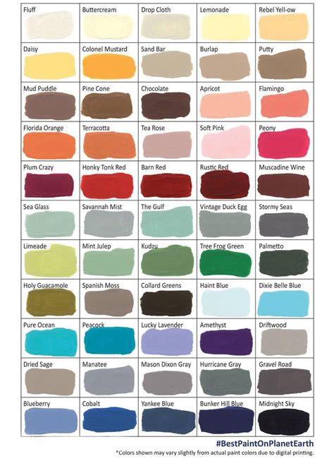 Folkart Paint Color Chart