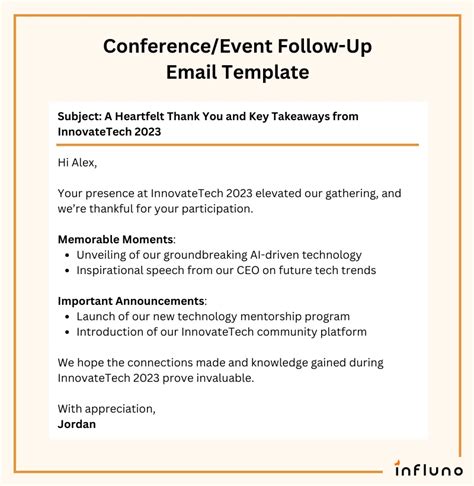 Follow Up Email After Conference Template