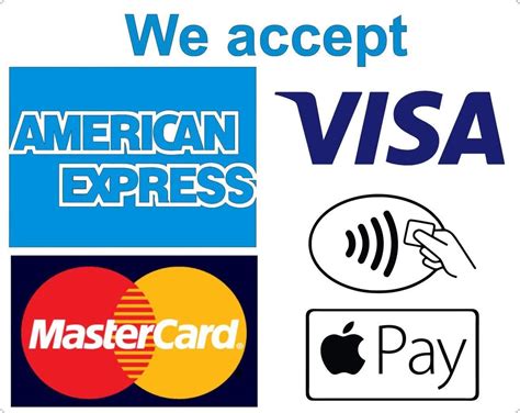Following We Accept Credit Cards