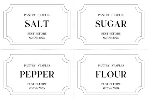 Food Labels Template