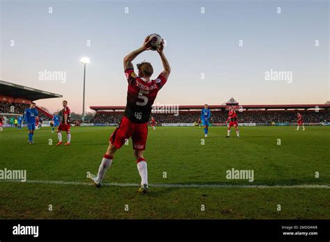 Football player taking a throw-in