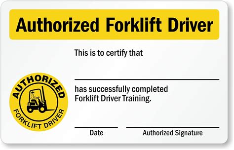 Forklift License Template