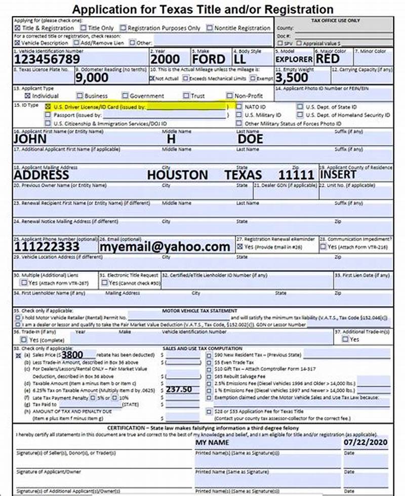 Form 130-u Example