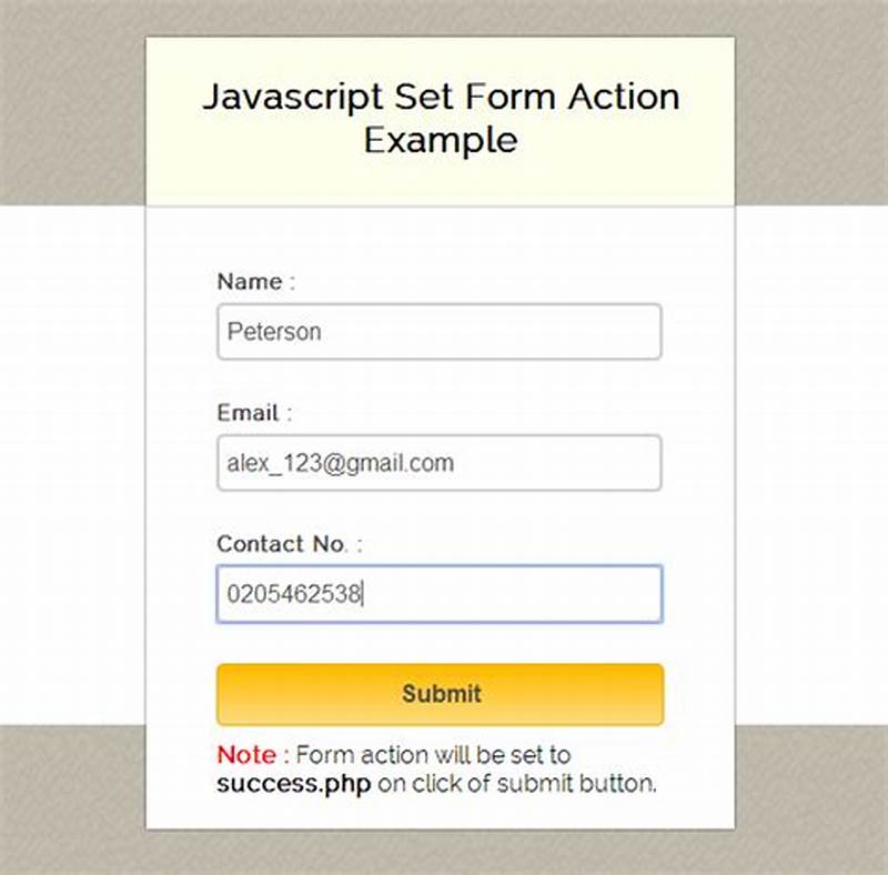 Form Action With Javascript