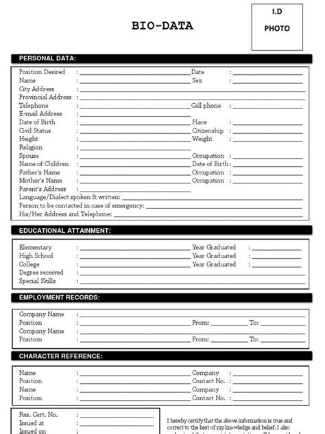 Form Biodata