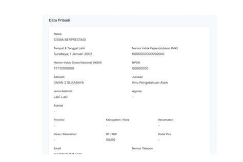 Form Biodata UTBK SNBT