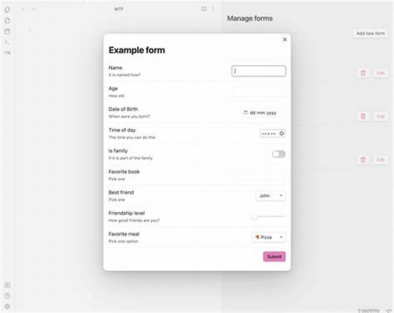 Form In Modal