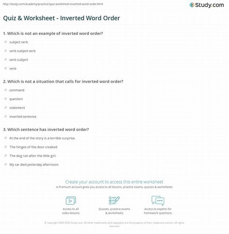 Form Questions Using Inverted Word Order