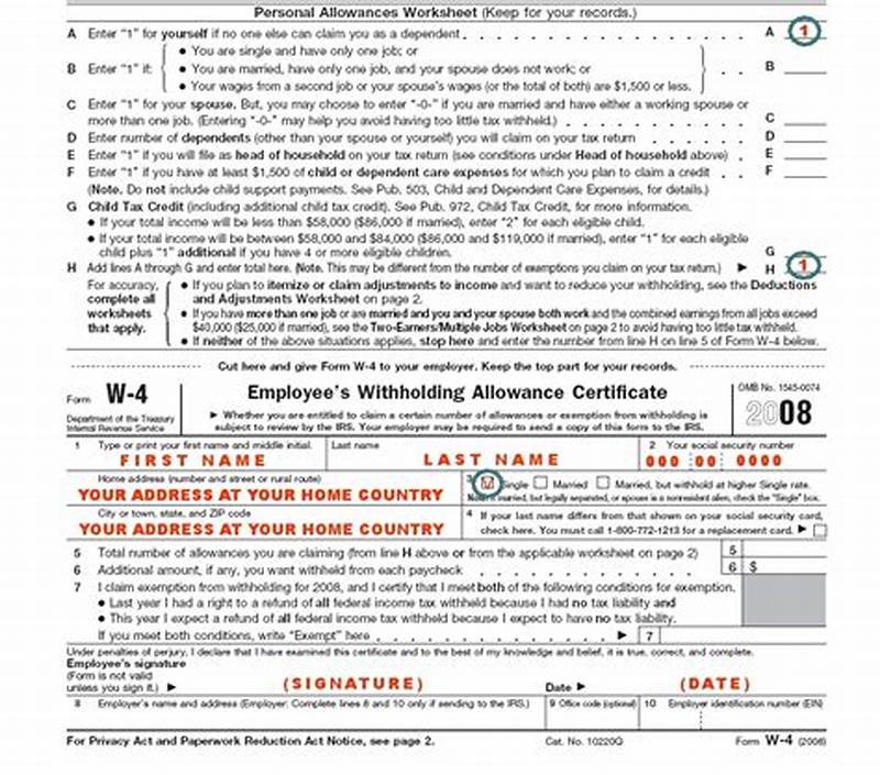 Form W 4 Single Example