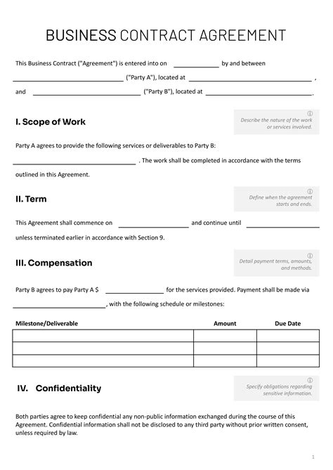 Formal Business Agreement