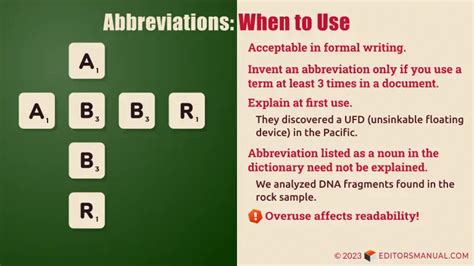 Formal document with abbreviations