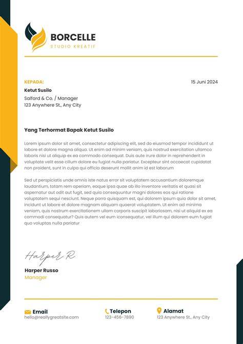 Format Kop Surat Formal
