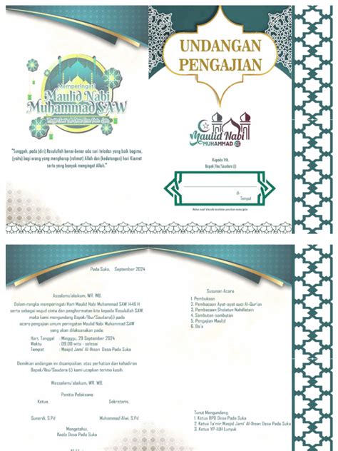 Format Undangan Digital Maulid