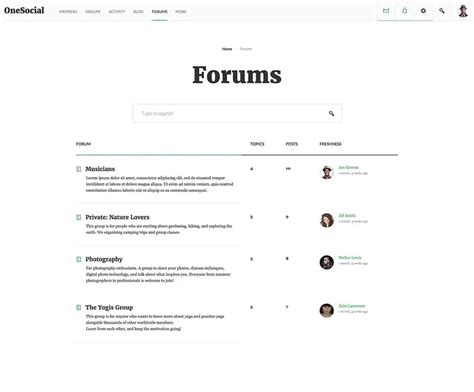 Forum Page Template