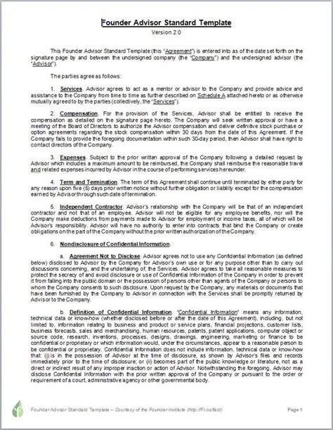 Founder Advisor Standard Template