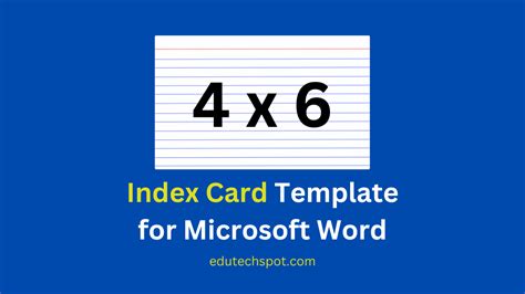 Free 4x6 Index Card Template Word
