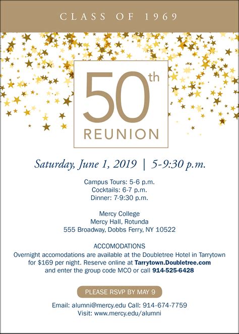 Free 50th Class Reunion Invitation Templates For Word