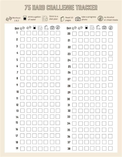 Free 75 Hard Tracker Printable