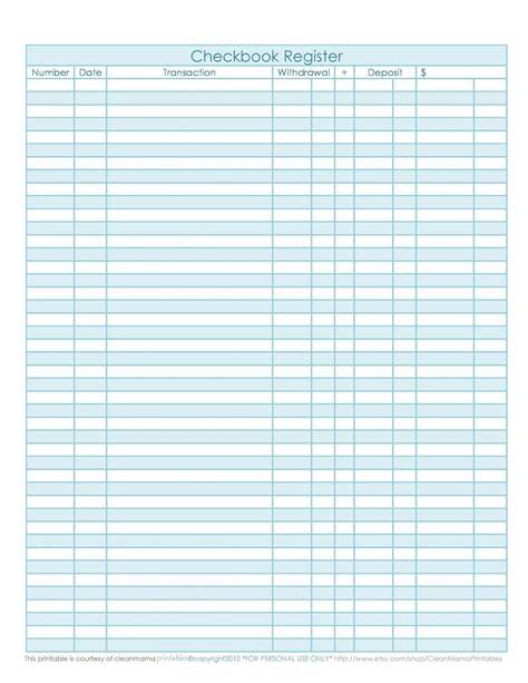 Free 8 5 X 11 Printable Checkbook Ledger