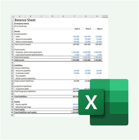 Free Balance Sheet Template Excel