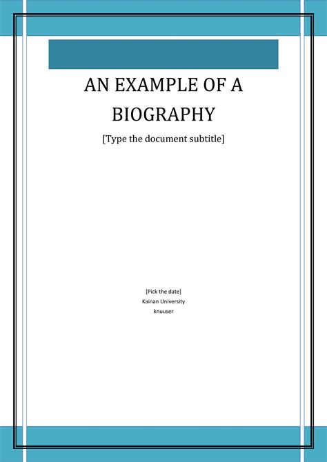 Free Biography Template