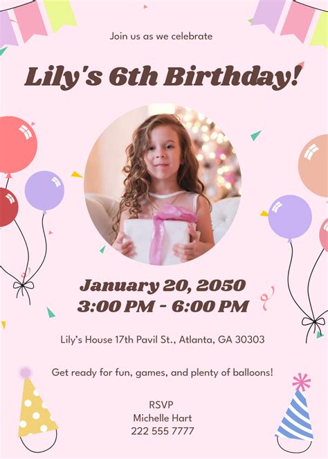 Free Birthday Party Template