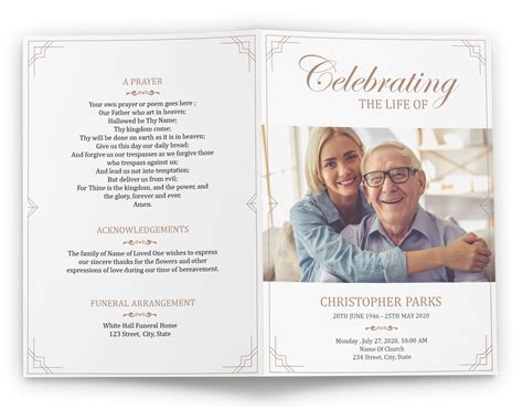 Free Celebration Of Life Program Template Word