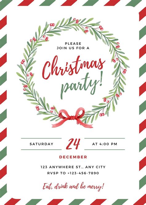 Free Christmas Invitations Templates To Print