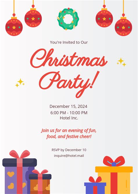 Free Christmas Party Invitation Template Word