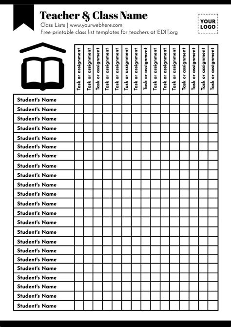 Free Class List Template