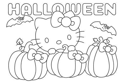 Free Coloring Pages For Halloween Hello Kitty Printable