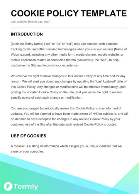 Free Cookie Policy Template