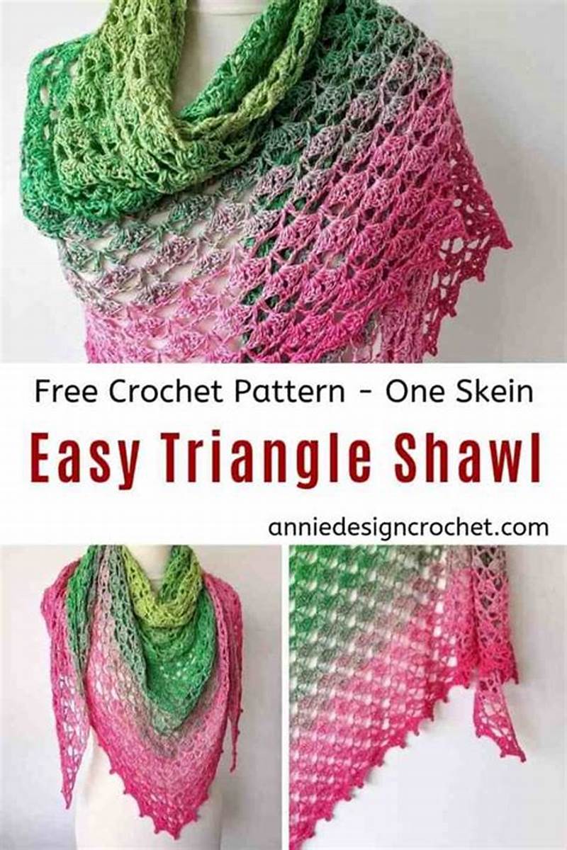 Free Crochet Triangle Shawl Shell Pattern
