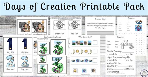 Free Days Of Creation Printable Pack Coupon Codes