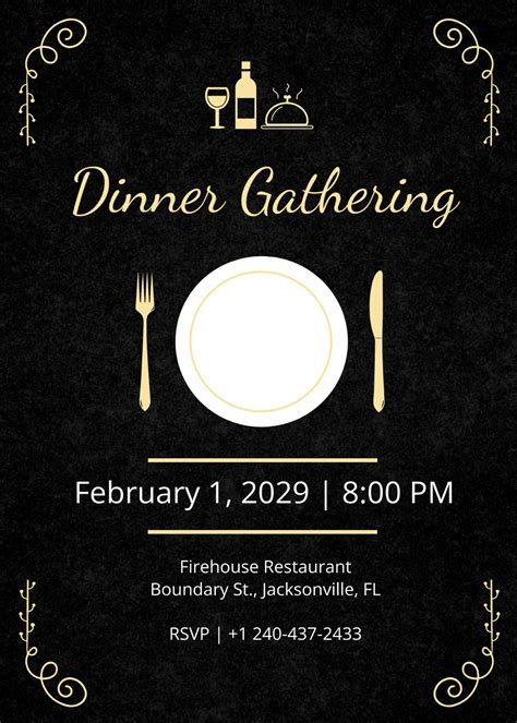 Free Dinner Invitation Template