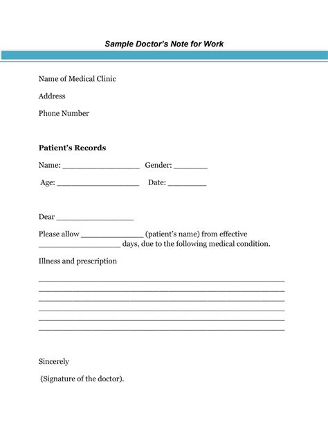 Free Doctors Note Templates