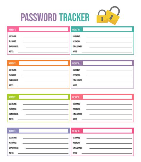 Free Editable Password Template Word