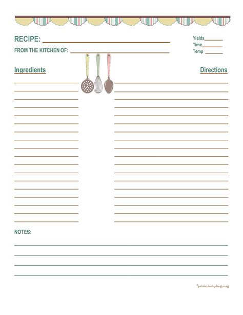 Free Editable Recipe Templates For Microsoft Word