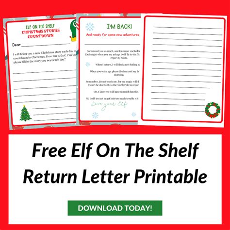 Free Elf On The Shelf Return Letter Printable