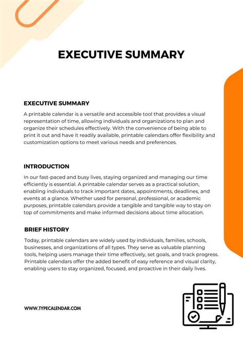 Free Executive Summary Template
