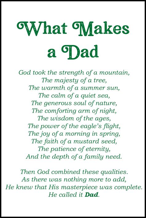 Free Fathers Day Poems From Daughter To Printable