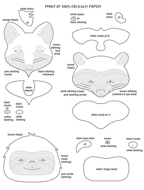 Free Felt Animal Templates