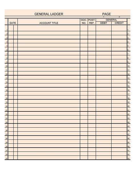 Free Financial Ledger Template