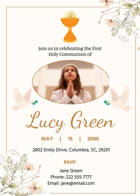 Free First Communion Invitation Templates