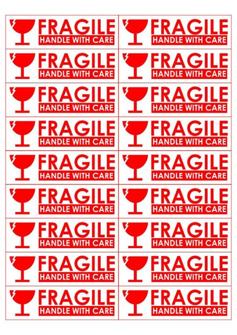 Free Fragile Stickers Printable