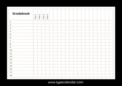Free Grade Book Template
